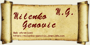 Milenko Genović vizit kartica